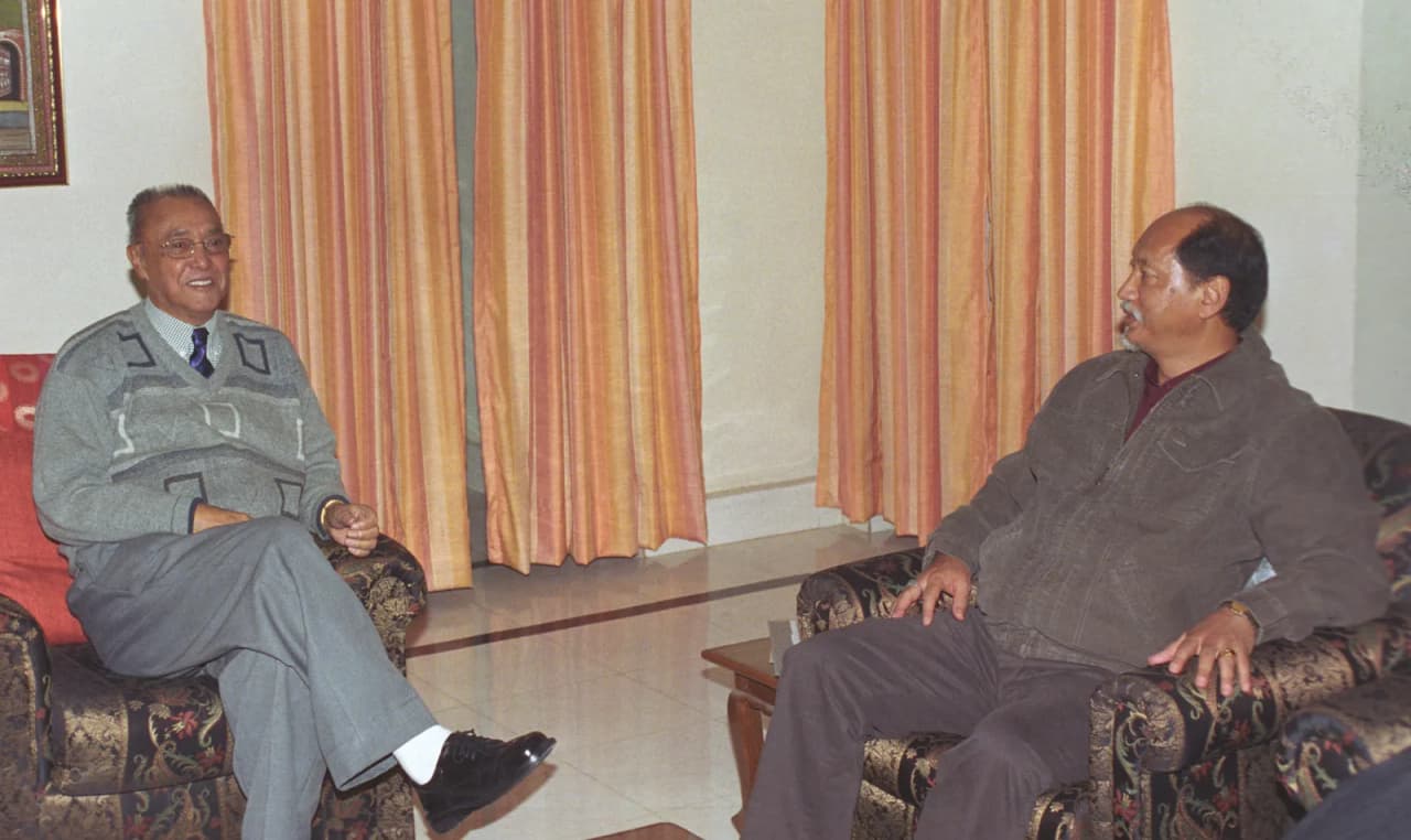 The Chief Minister of Nagaland, Shri Neiphiu Rio calls on the Union Minister for Tribal Affairs and Development of North Eastern Region, Shri P.R. Kyndiah in New Delhi on November 22, 2005