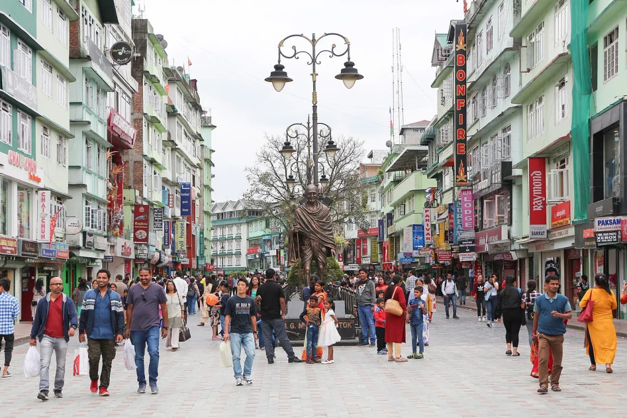 M.G. Marg, the pedestrian boulevard in central Gangtok, Sikkim